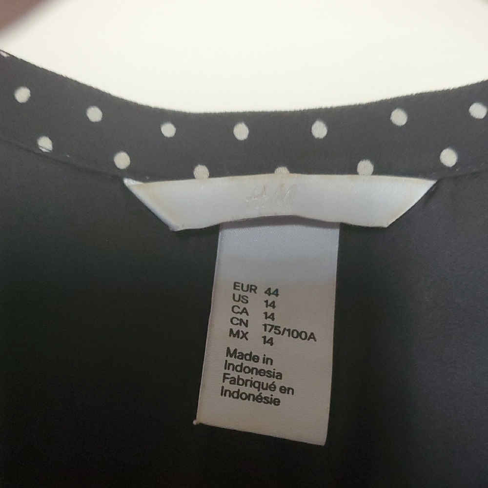 H&M Black and White Polka Dot Midi Dress - Picture 3 of 9